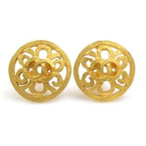 Chanel CHANEL Earrings Vintage Metal Gold Women's 56693g